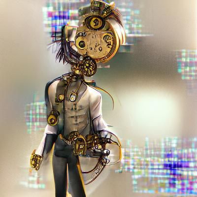 Clockwork Human in Steampunk Style