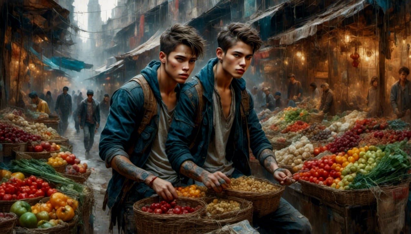 Man Runs Through Marketplace with Artifact