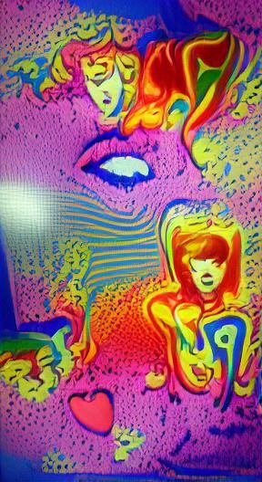 Melting Face in Psychedelic Pop Art Style
