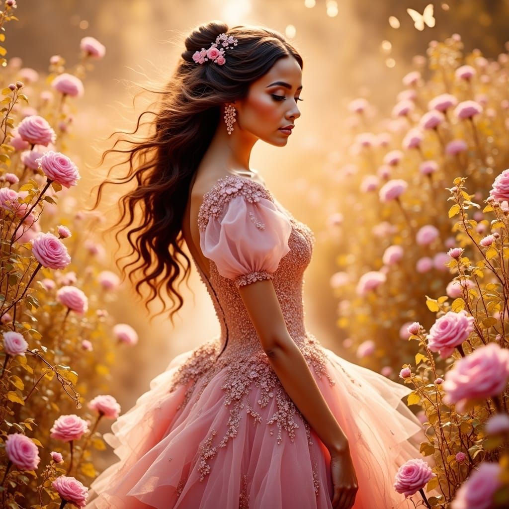 Enchanted Ball Gown in Rose Gold, Inspired by Wicked's High...