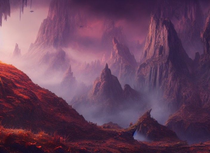 Detailed Matte Painting with Intricate Fantasy Elements