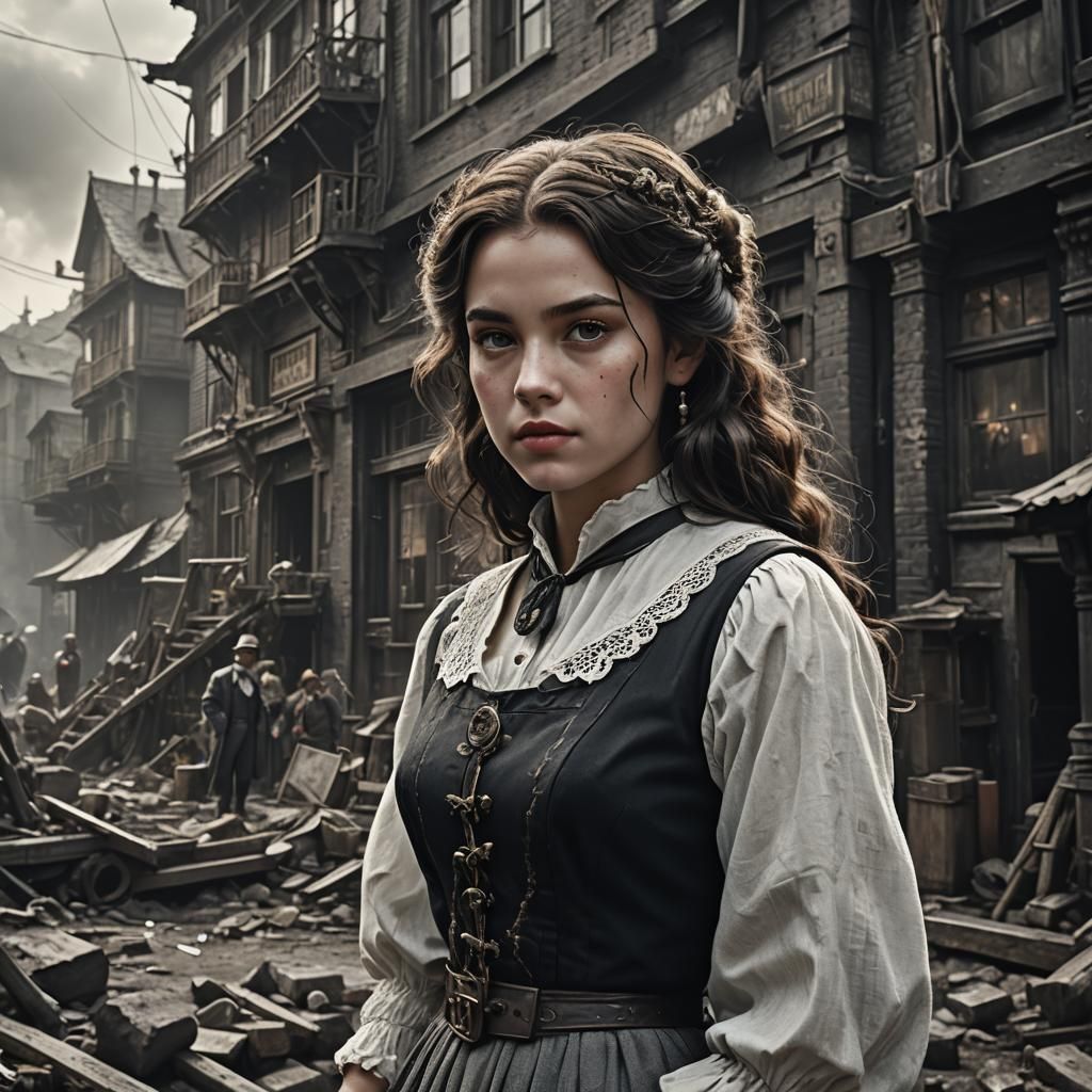 black and white town