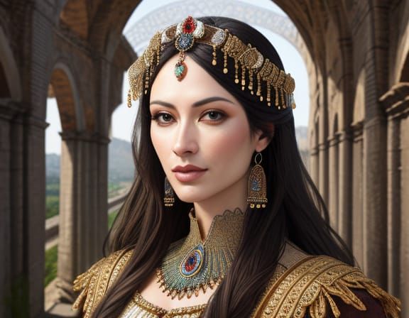 Intricate Aqueduct Portrait in Ultrarealistic Style