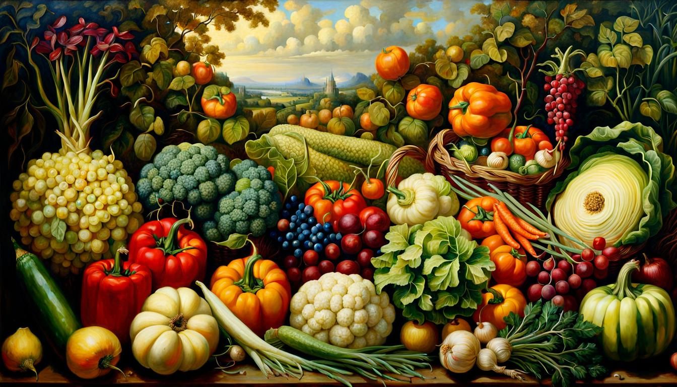 harvest bounty of vegetables