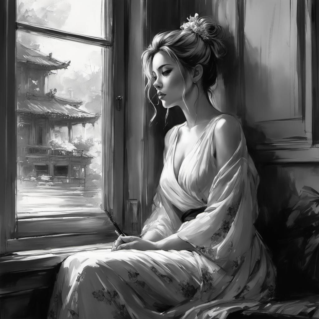 Maki Jujutsu Kaisen: Stunning Black and White Sketch