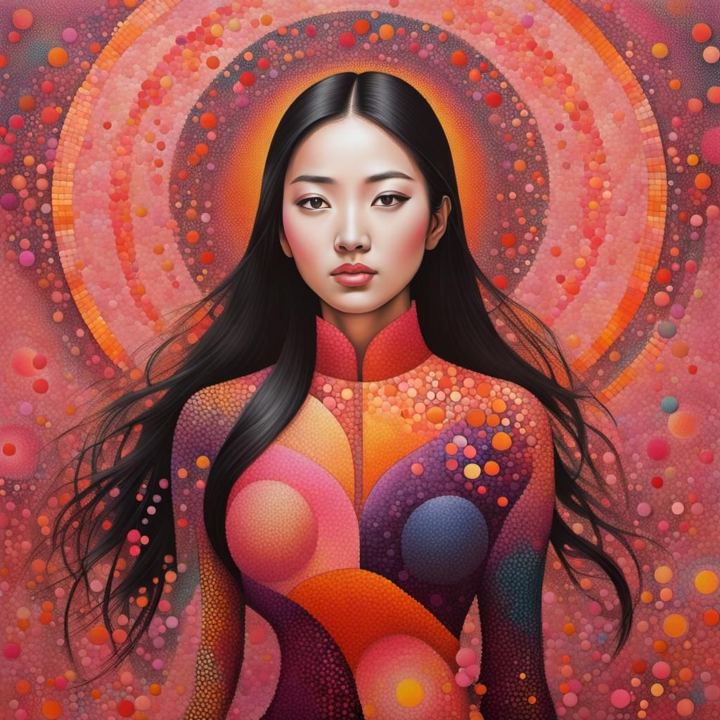 Made of circles, asian beauty