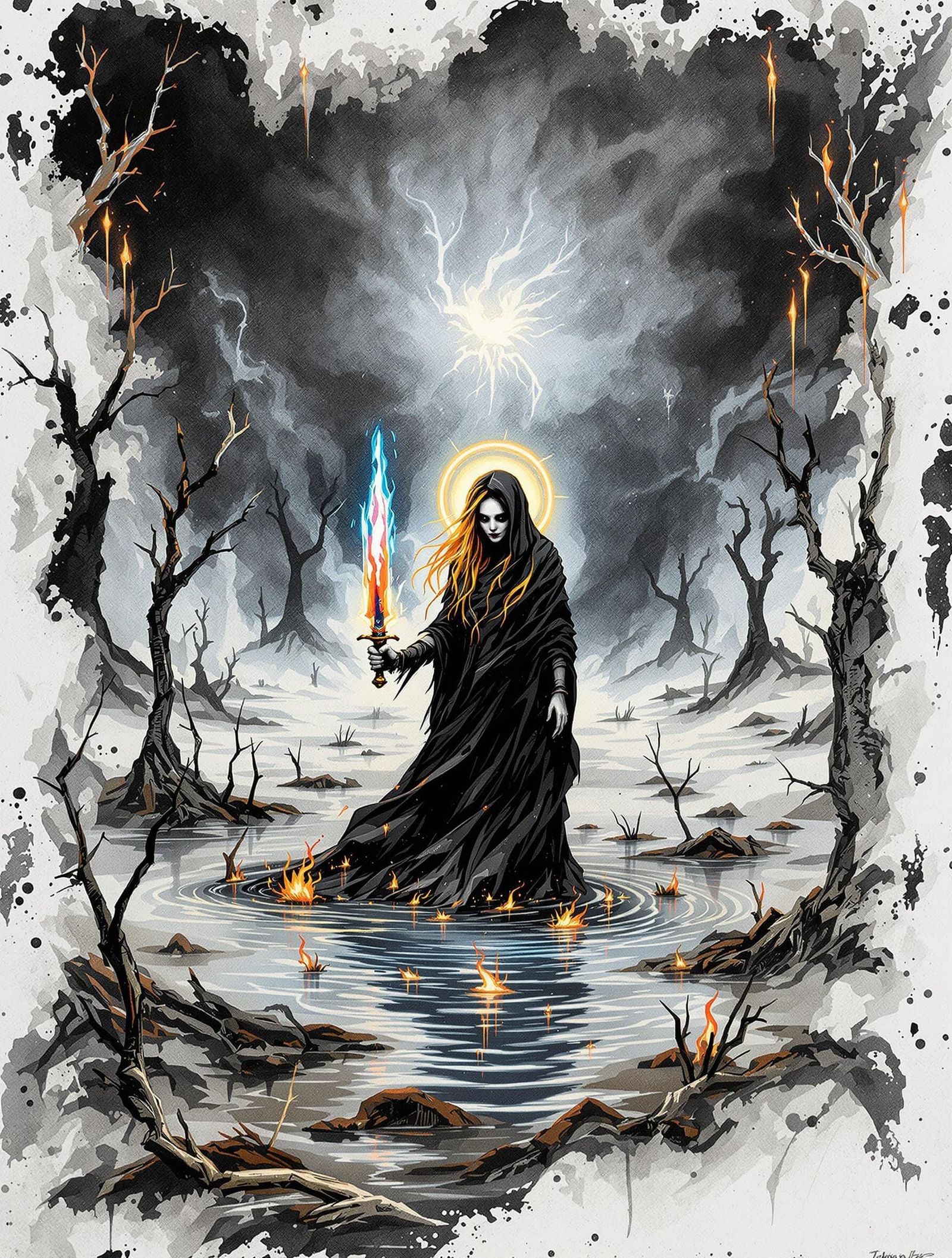 Spectral Witch Wades Through Toxic Marshlands in Whimsical, ...