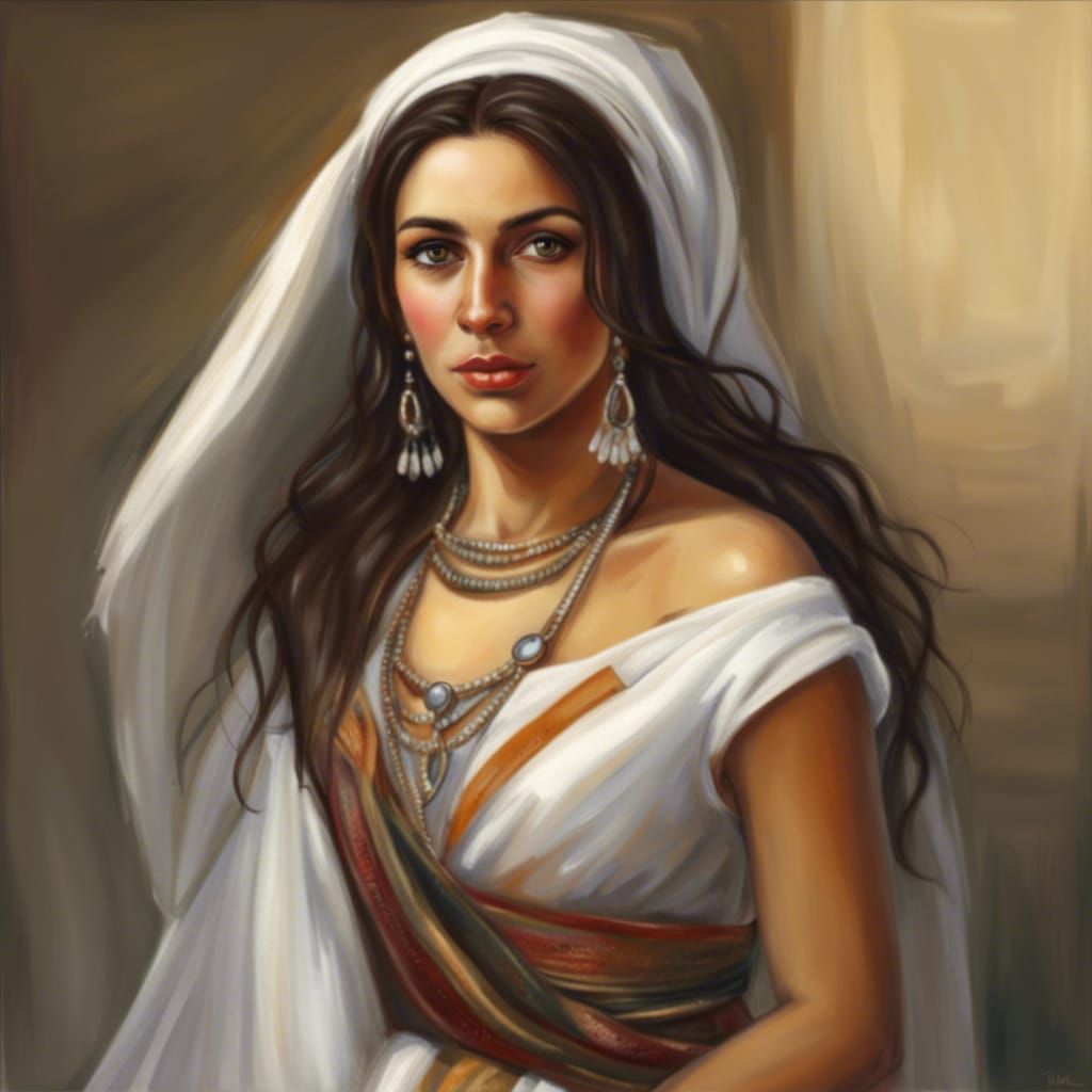 Realistic Portrait of a Beautiful Cypriot Woman