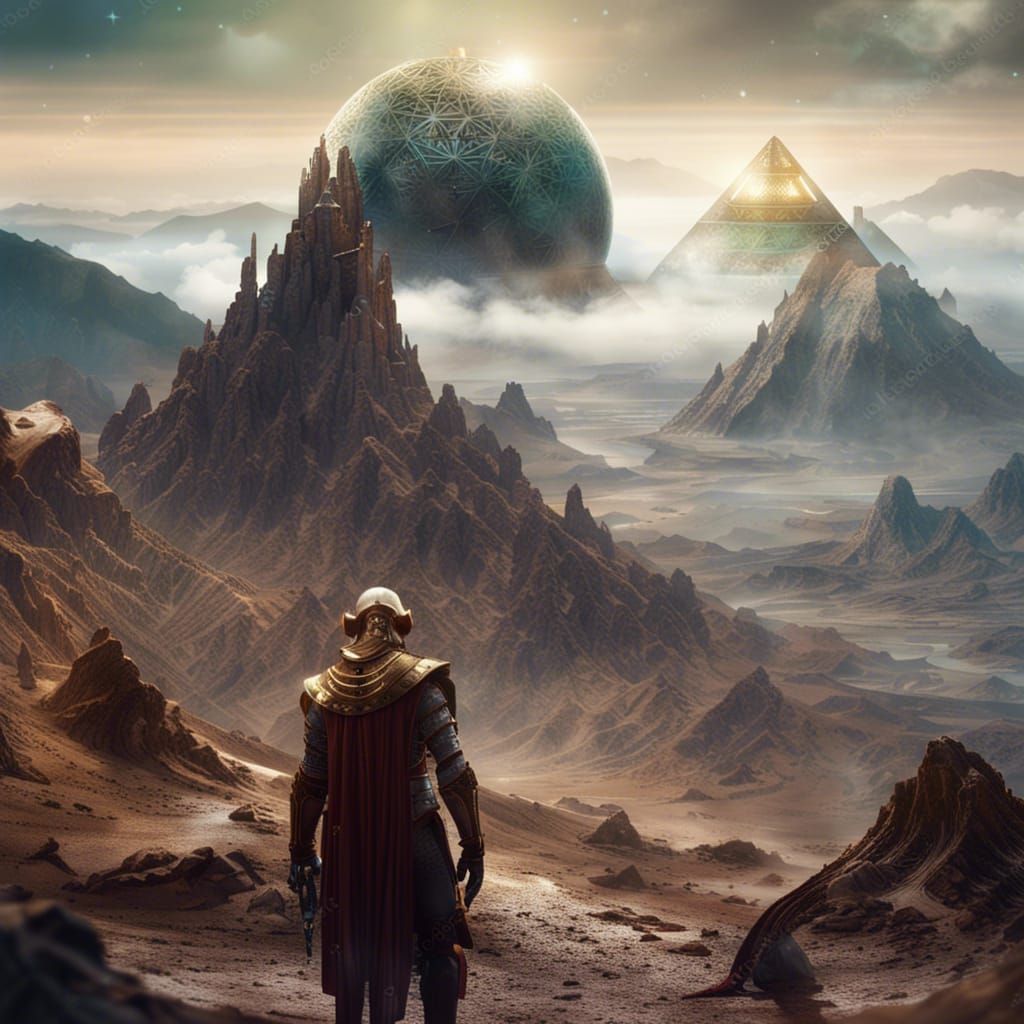 Mount Olympus on Mars with Diamond Aliens