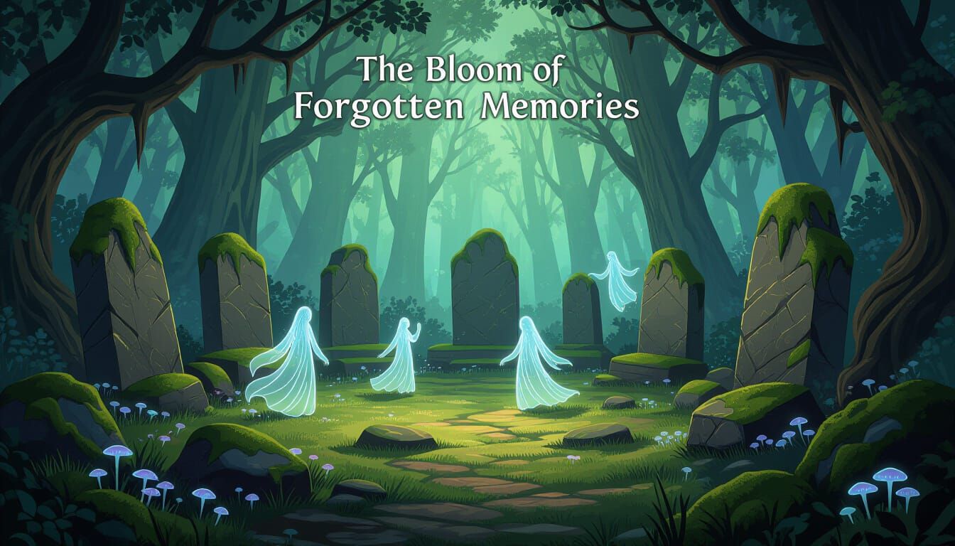 Ancient Stone Circle Illuminated by Fungi in Dark Fantasy St...