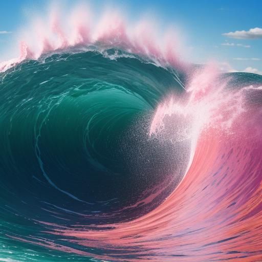 Surreal Sky: Pink and Orange Waves Collide