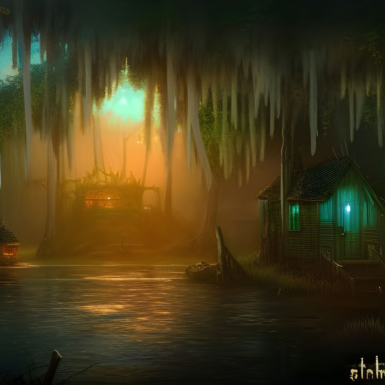 Swamp Shack Matte Painting with Intricate Details