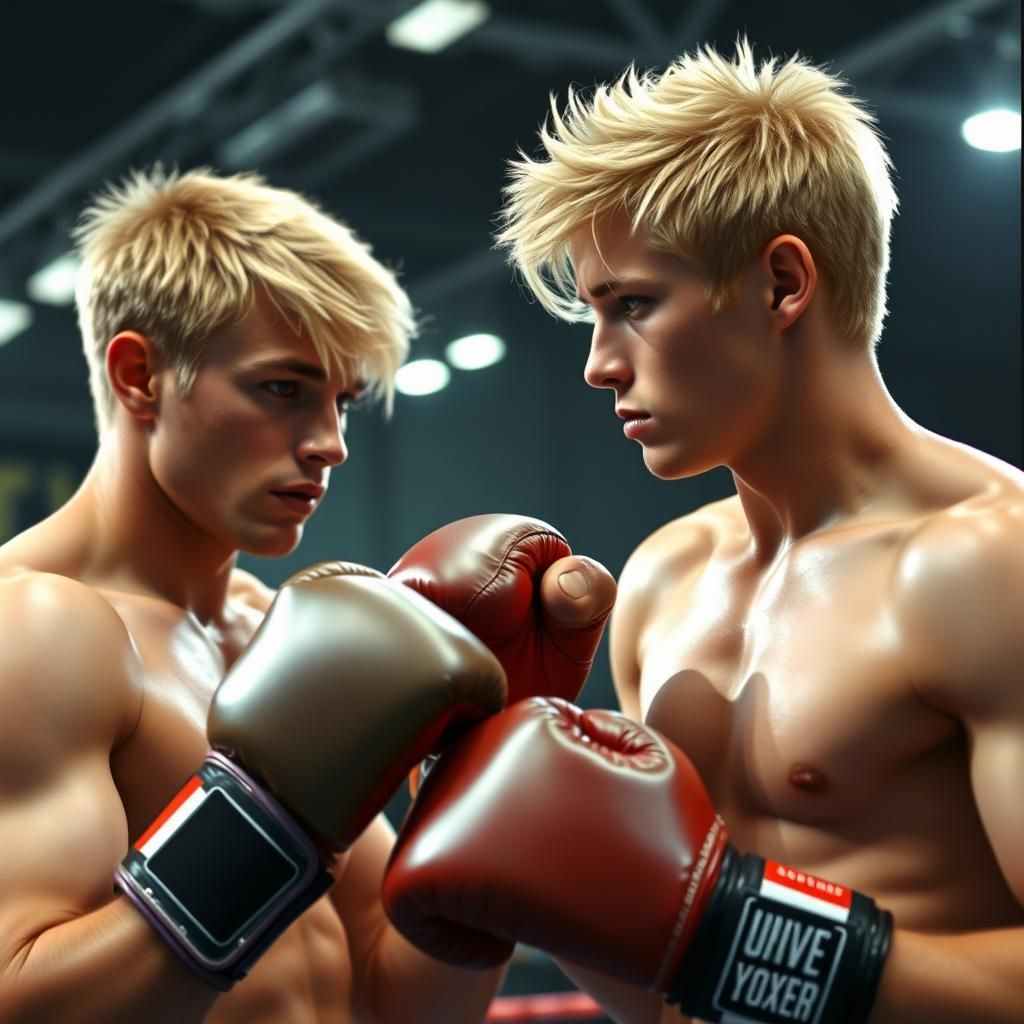 1980s Style Boxers Sparring in Gym