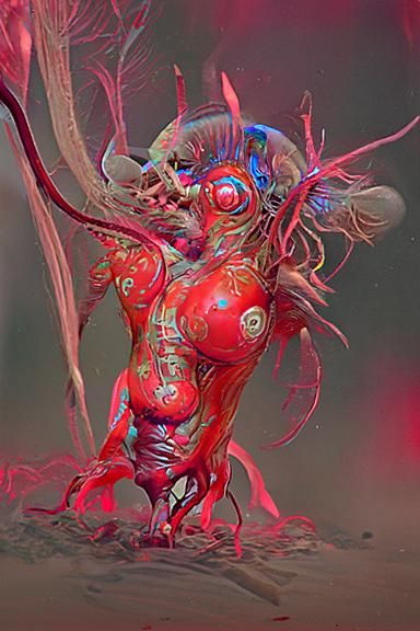 Nightmarish Solar-Punk Demon in Surreal Photorealism