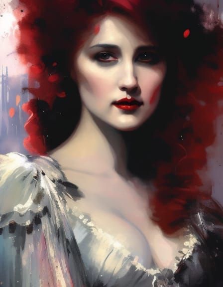 Lucy Westenra Portrait in Graffiti Art Style