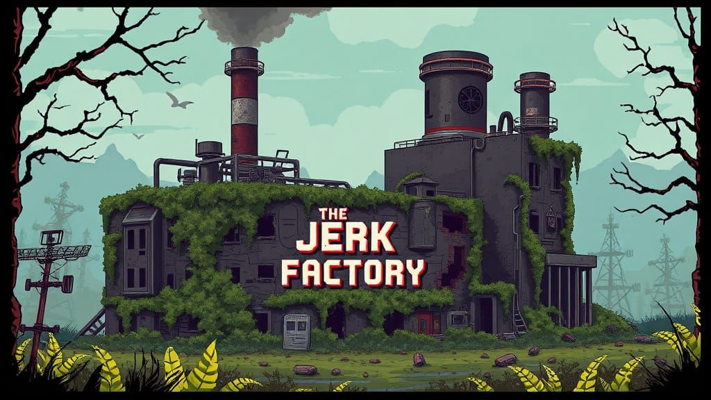 Retro-Futuristic Post-Apocalyptic Landscape with Distressed ...