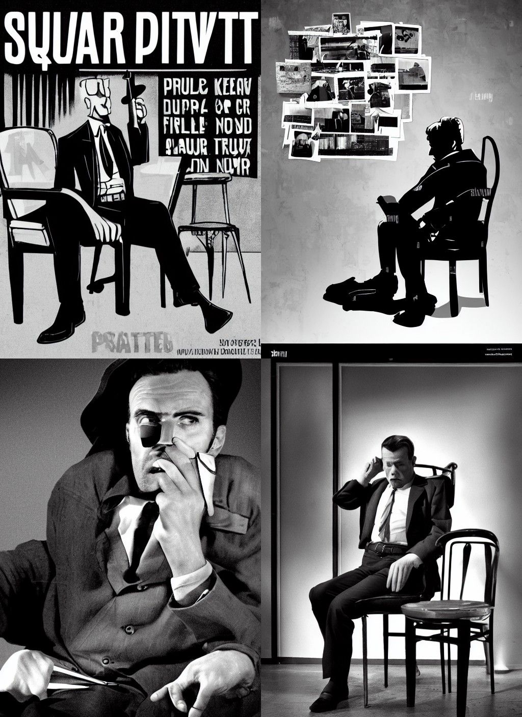 Private Eye in Chair: A Film Noir Scene