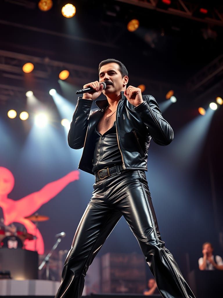 Freddy Mercury on Stage: A Photo-Realistic Portrait