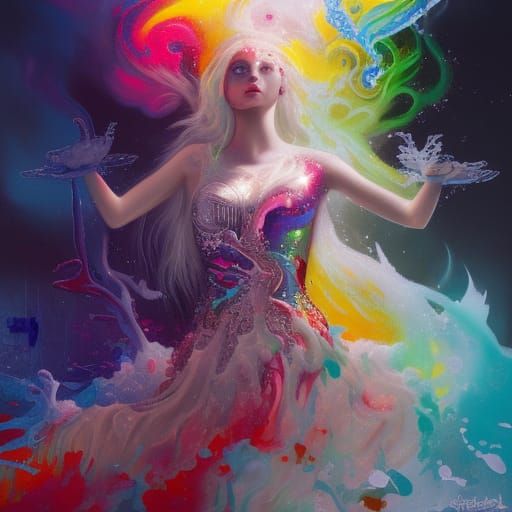 Queen of Snow and Ice in Sunlit Graffiti Art