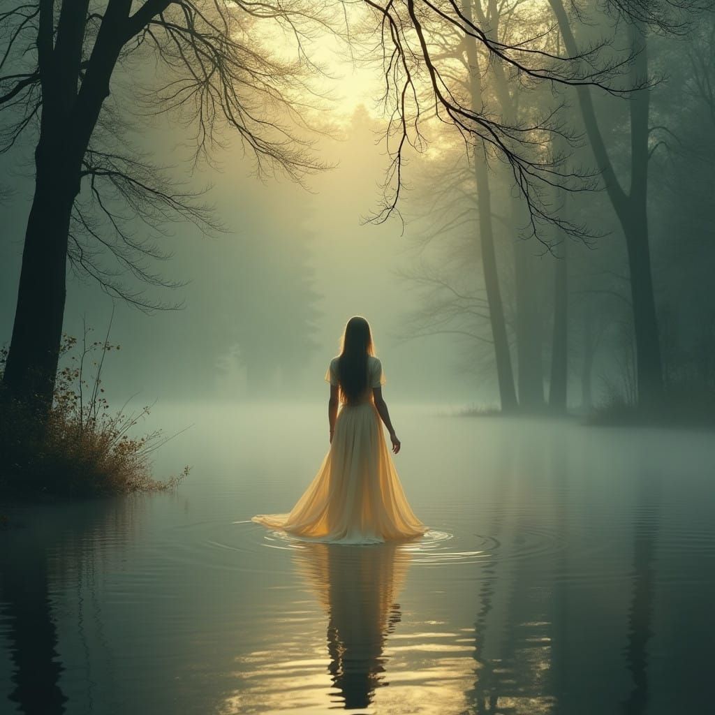 Enigmatic Figure Illuminates Mystical Realism Landscape