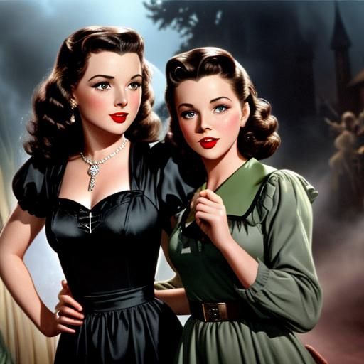 Nancy Drew and Friend on the Trail of a Mystery