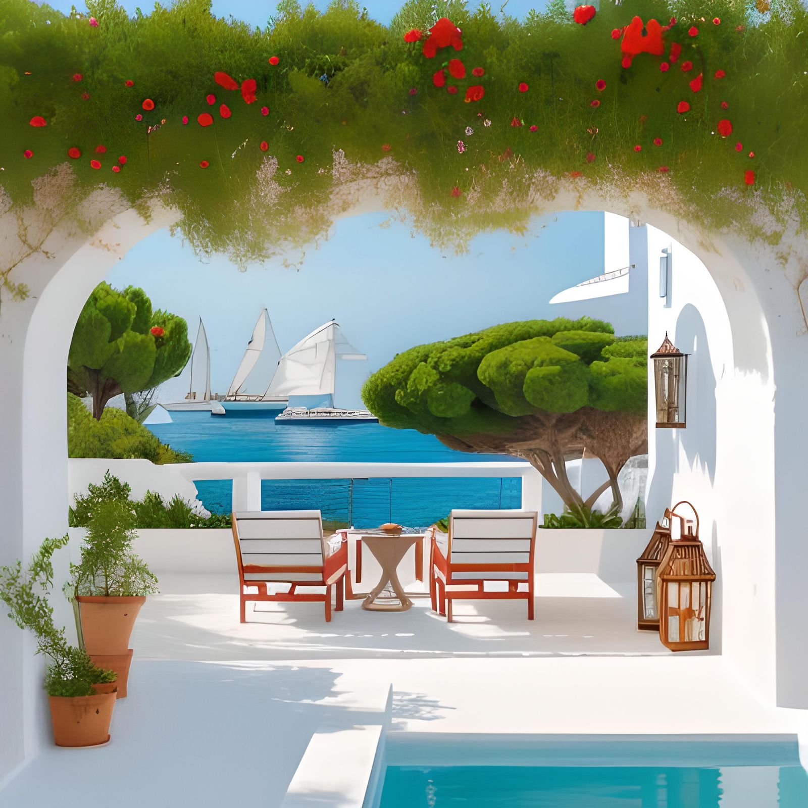 Balearic Island villa sea view