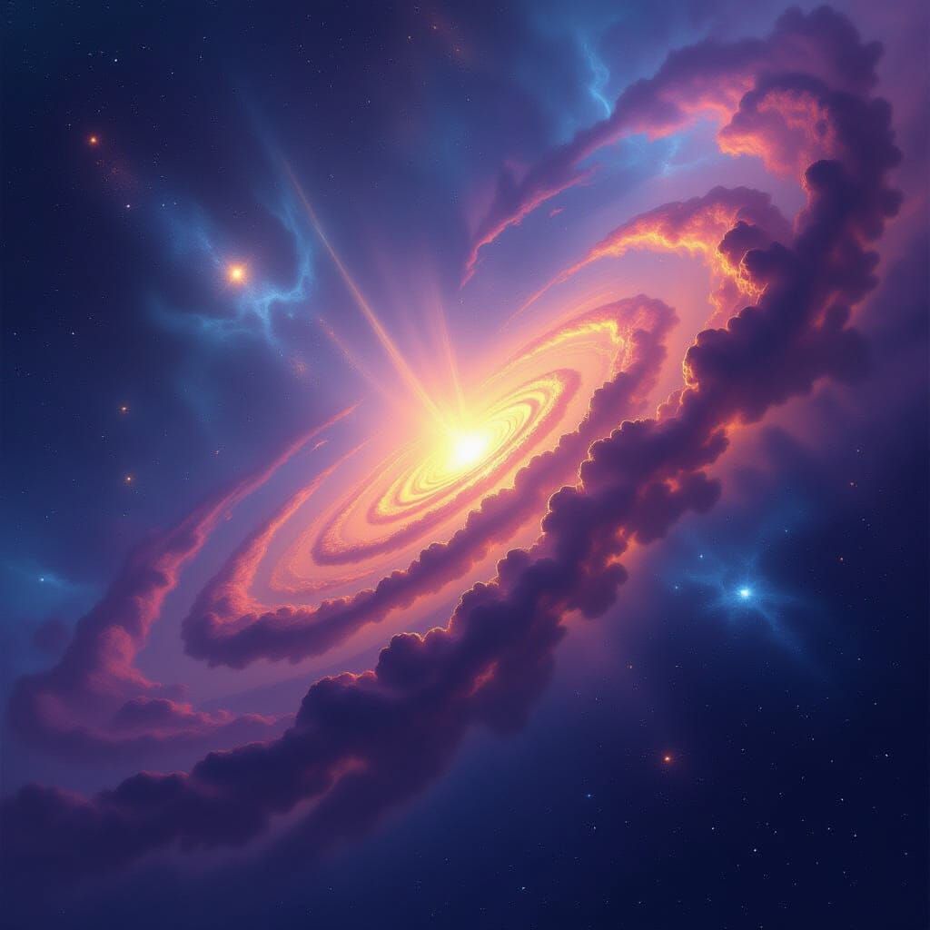 Cosmic Vista: Swirling Nebulae and Distant Galaxies