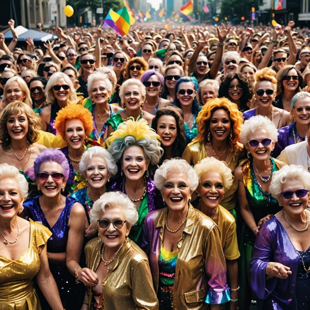 Joyous LGBTQ+ Women at Sydney Mardi Gras Parade