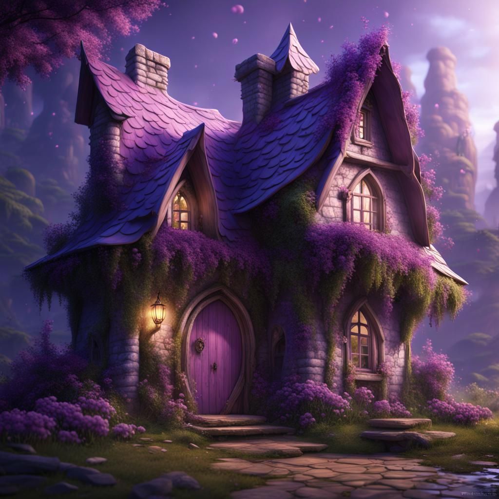 Fantastical Fairy Cottage in Detailed Matte Painting
