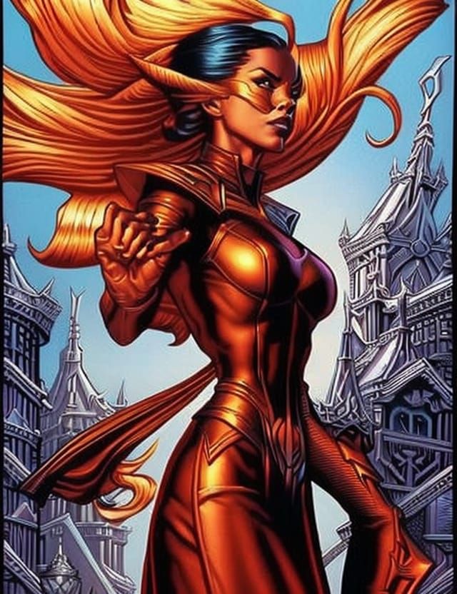Ant Woman in Comic Book Art Style