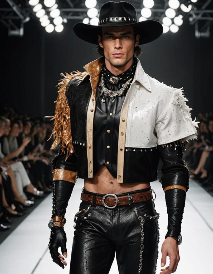 Cowboy Couture on the Catwalk in Biopunk Style