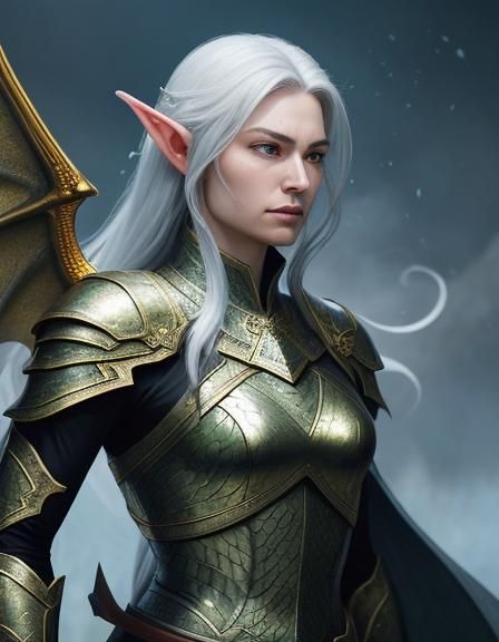 Heroic Dragonborn Portrait in Frazetta Style