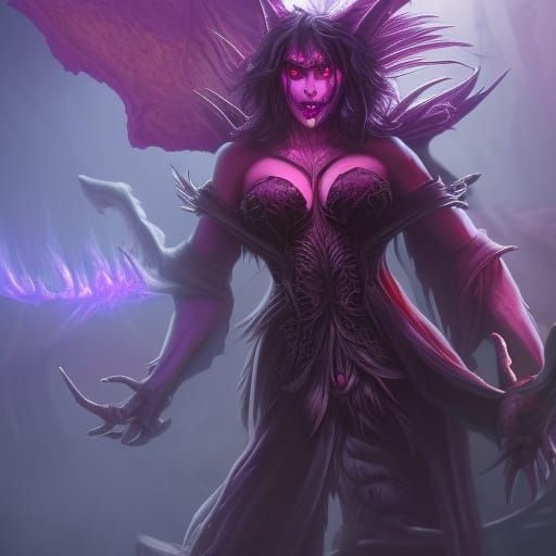 Demonic Violet: Detailed Matte Painting in Deep Color