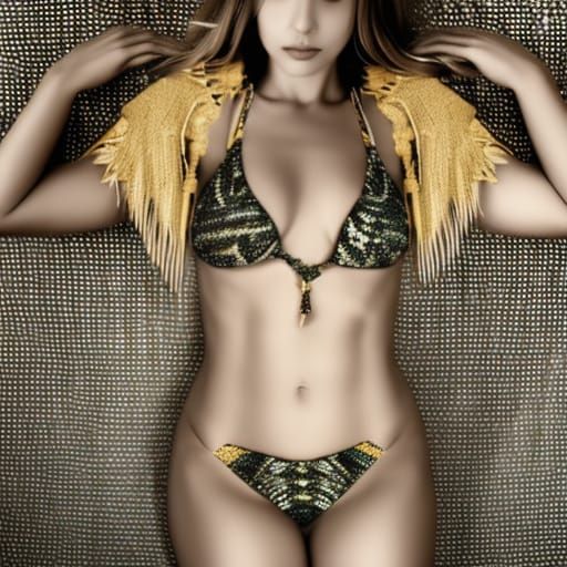 Gorgeous Goddess in Ripped Bikini Portrait