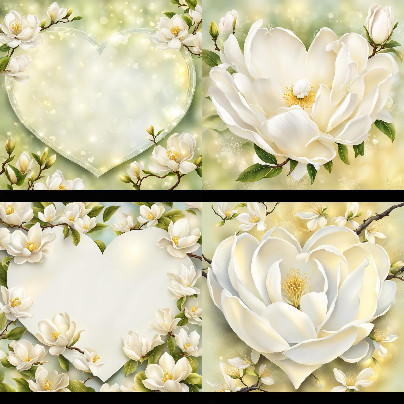 Elegant White Magnolias in Golden Light