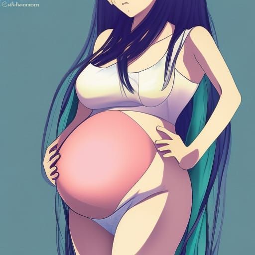 Pregnant Women in Anime Key Visual Style