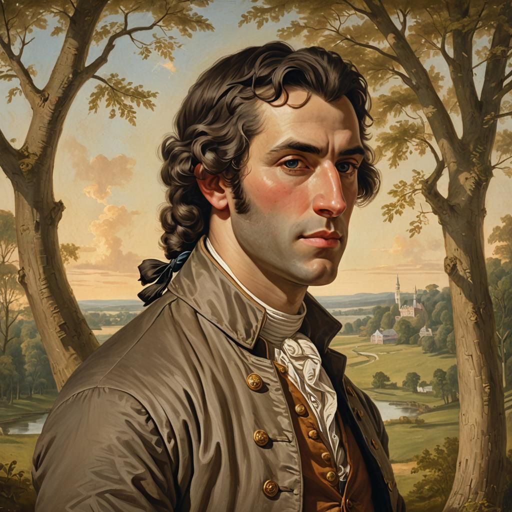 1795 Delaware Portrait in Gilbert Stuart Style