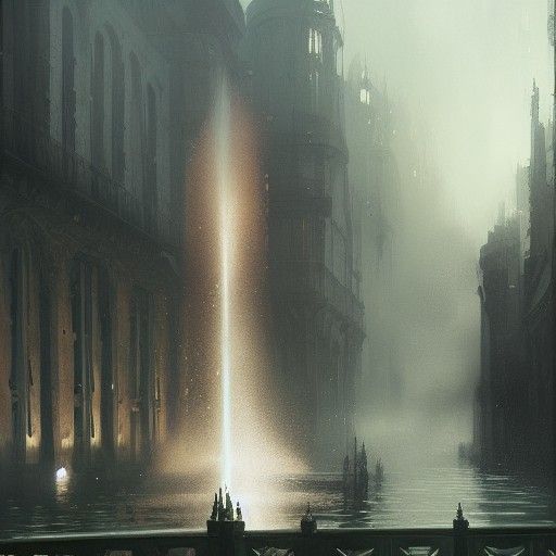 Sinister Fountain in Romantic Style