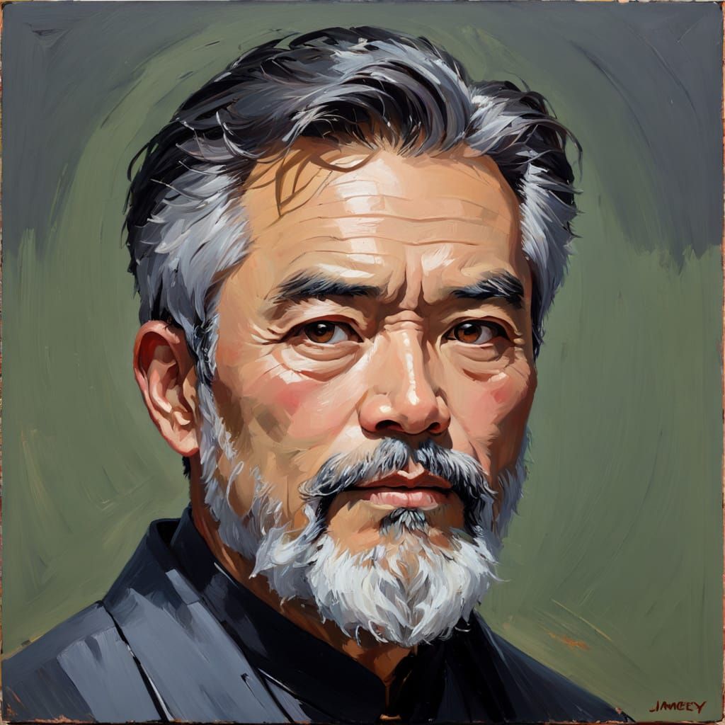 Expressionistic Portrait of Man with Beard