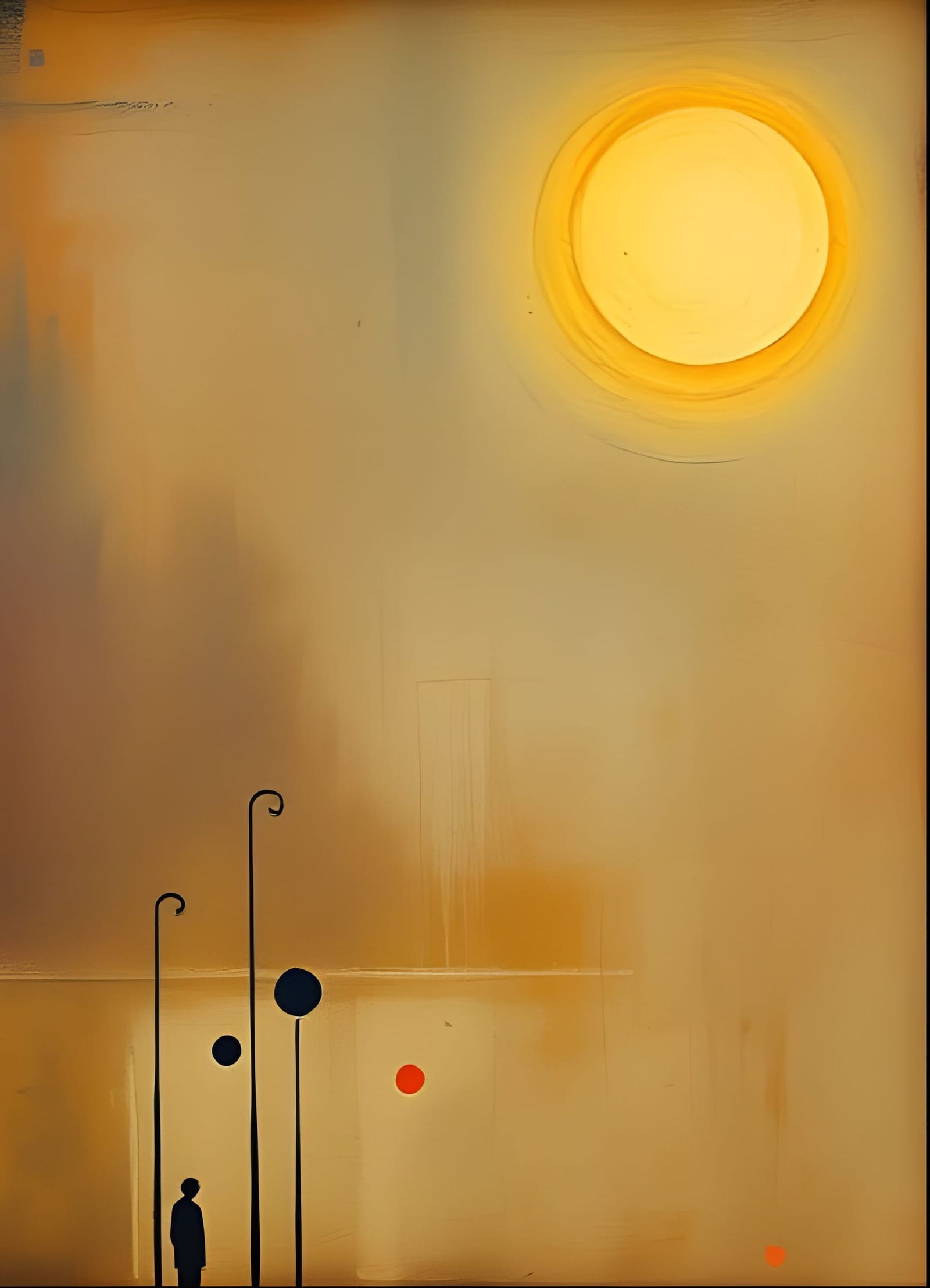 Vibrant Abstract Scene in a Retro Grunge Aesthetic