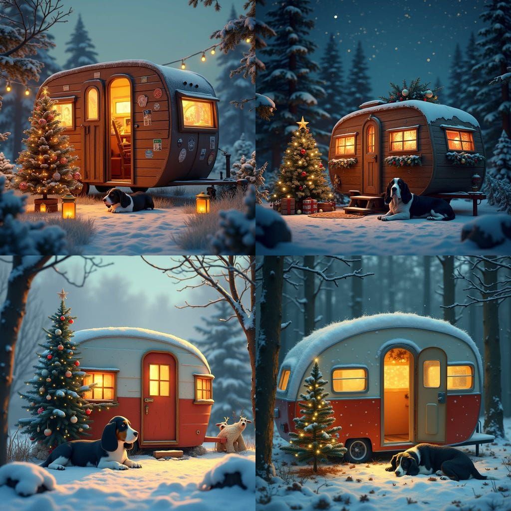 Winter Camper Paradise in Vibrant Fantasy Style