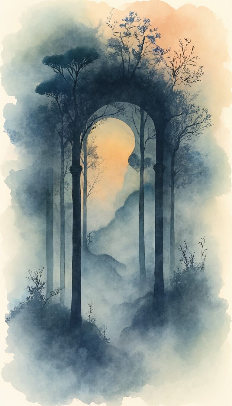 Ethereal Whispers in Abstract Watercolor Hues