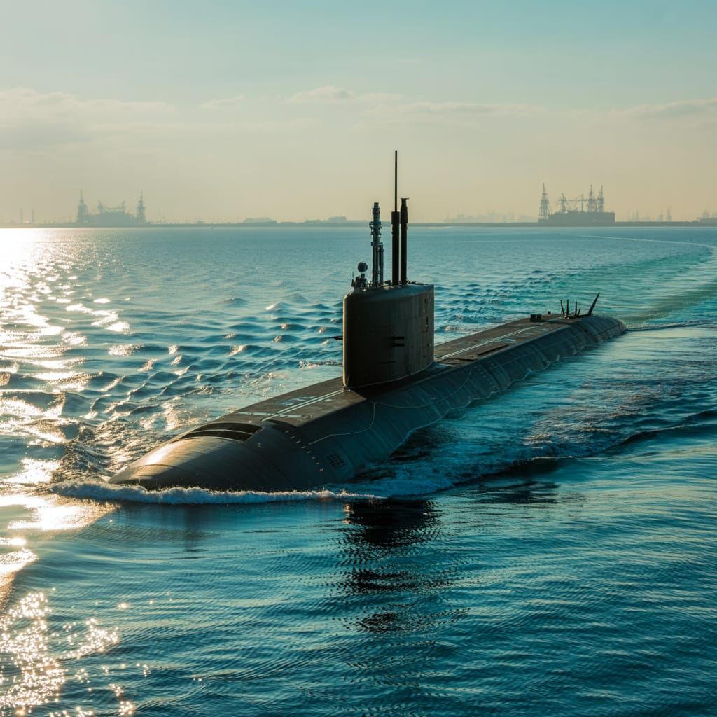 A seawolf class submarine in the Persian Gulf