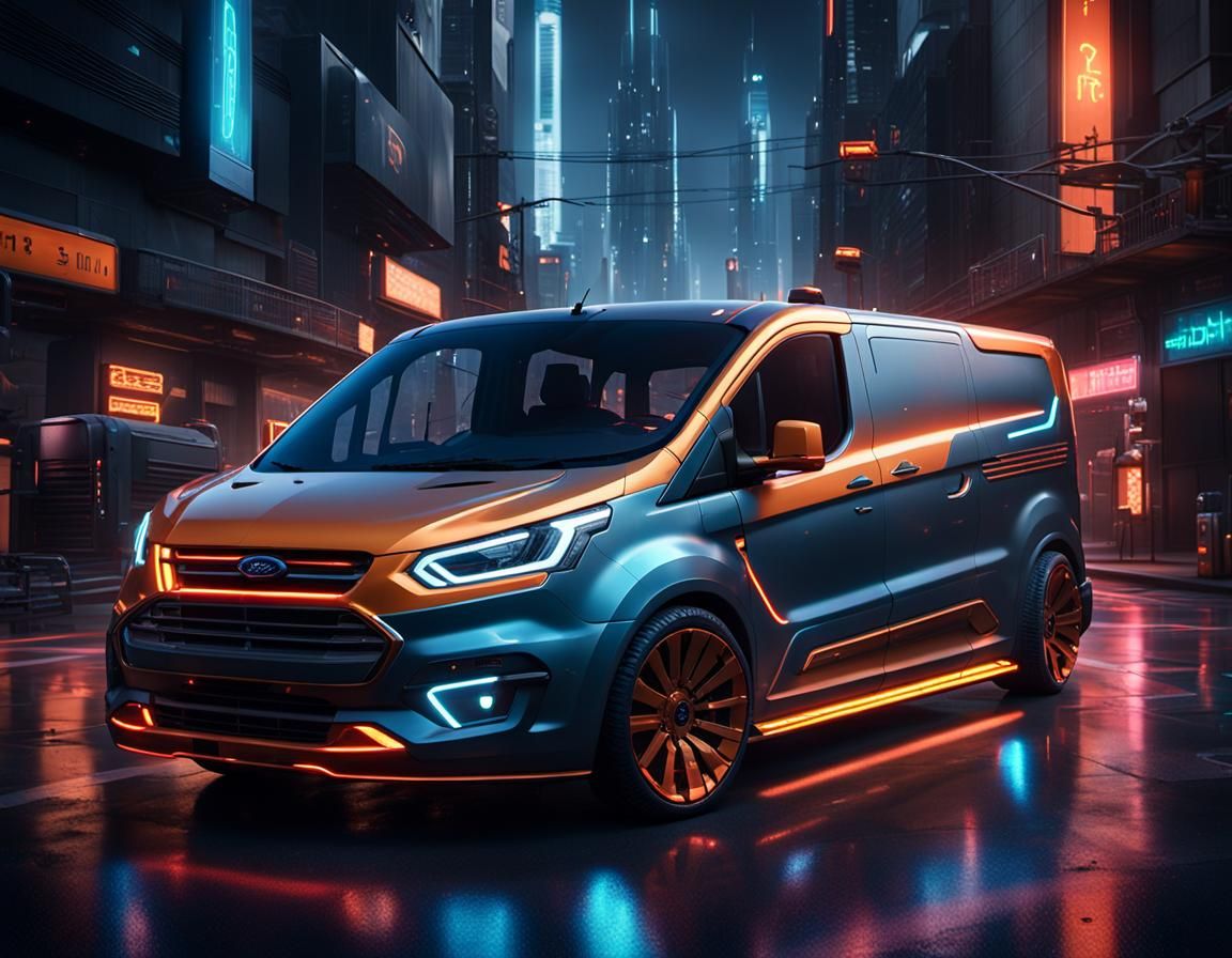 Sci-Fi Ford Transit Van Concept Art