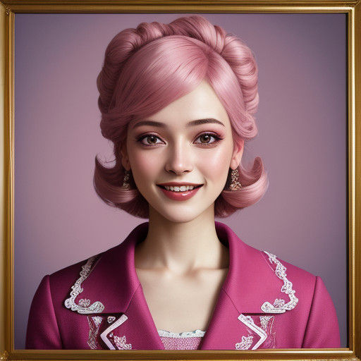 Surreal Pink Portraiture with Whimsical Details