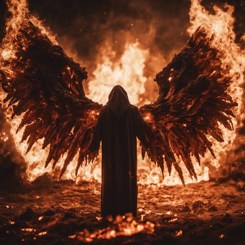 Fiery Entrance to Hell with Angel of Death