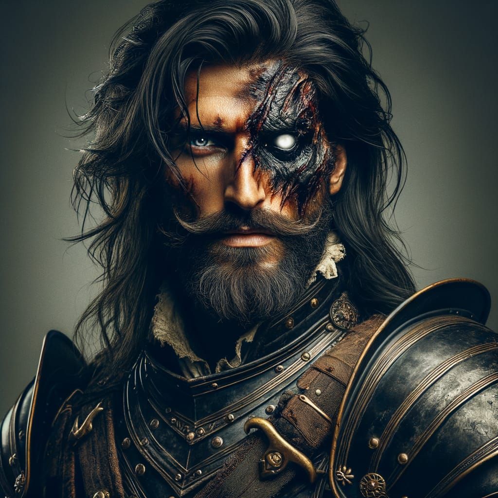 Middle-Eastern Knight with Battle Scars