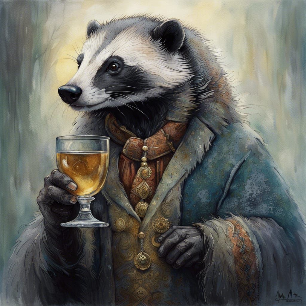 Anthropomorphic Badger Portrait in Cinematic Style