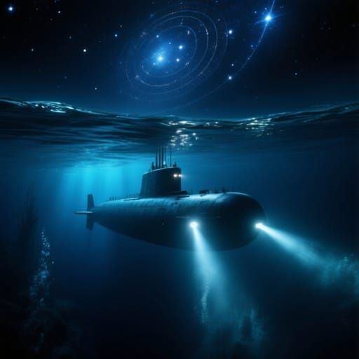 Submarine Illuminates Deep Ocean in Cinematic Style