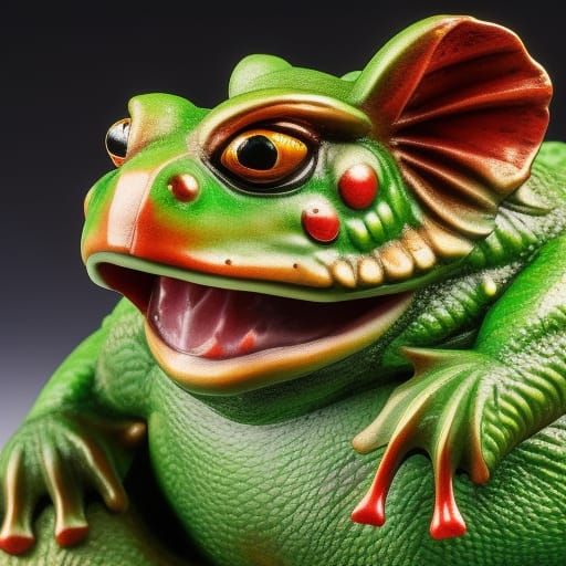 Vampire Frog Does Taxes: A Surreal 3D Render